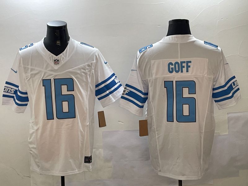 Men Detroit Lions #16 Goff White three generations 2024 Nike Limited NFL Jersey style 1->detroit lions->NFL Jersey